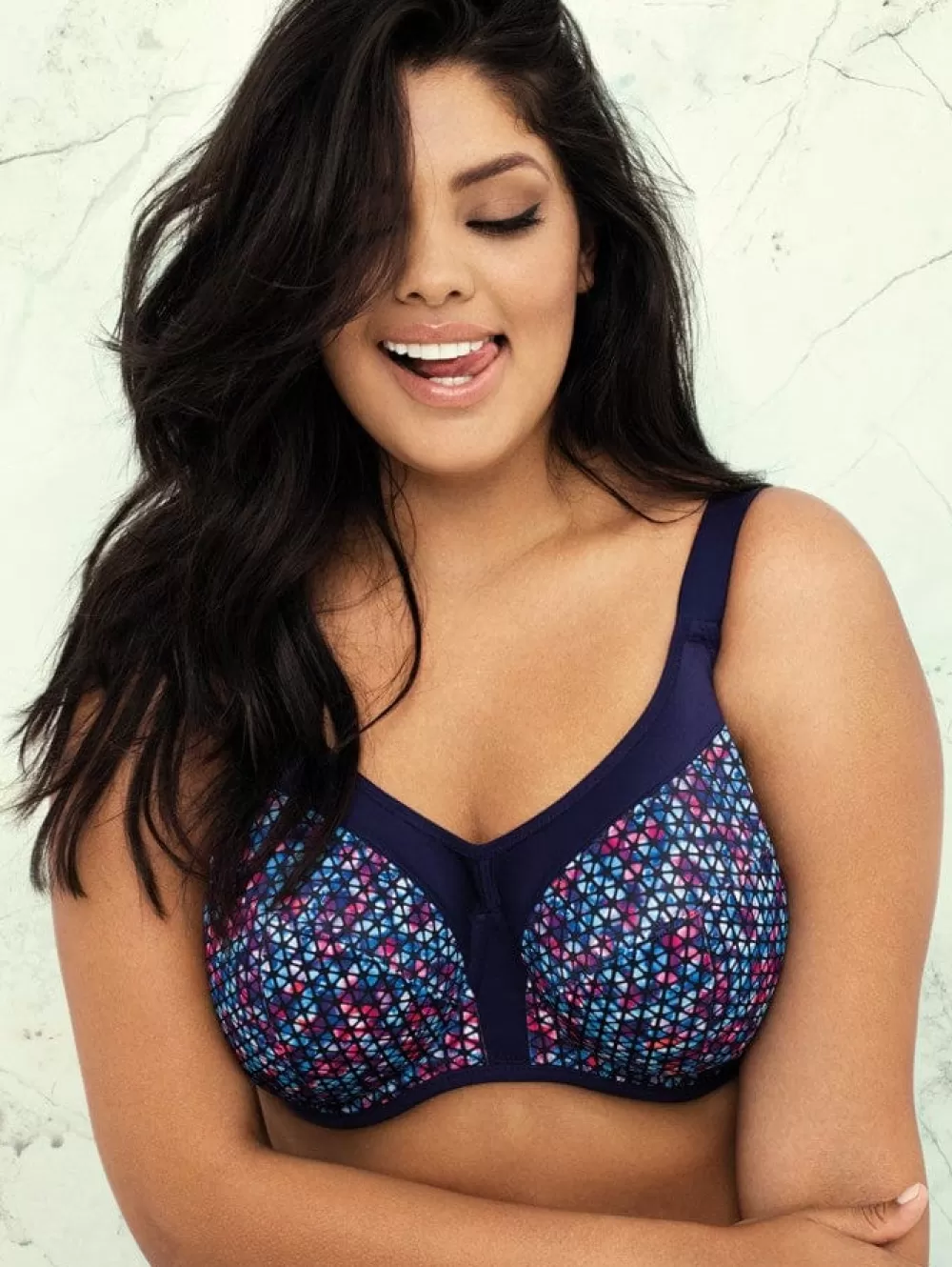 Elomi Bras | Racerback<Energise Multiway Sports Bra Navy Geo