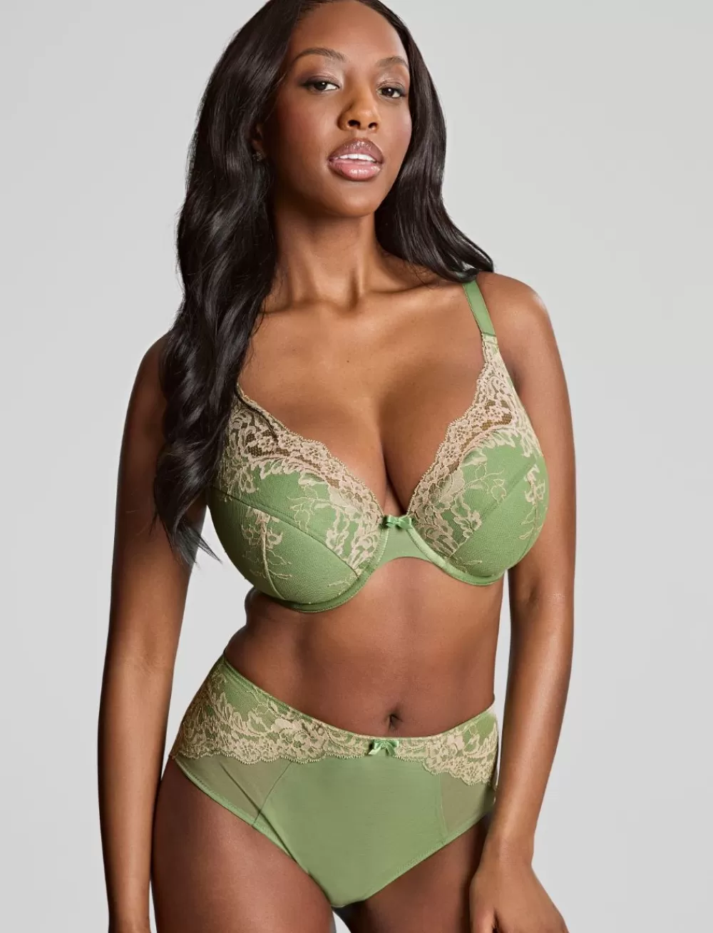 Panache Plunge | Non-Moulded<Ana High Apex Plunge Bra Sage Sand