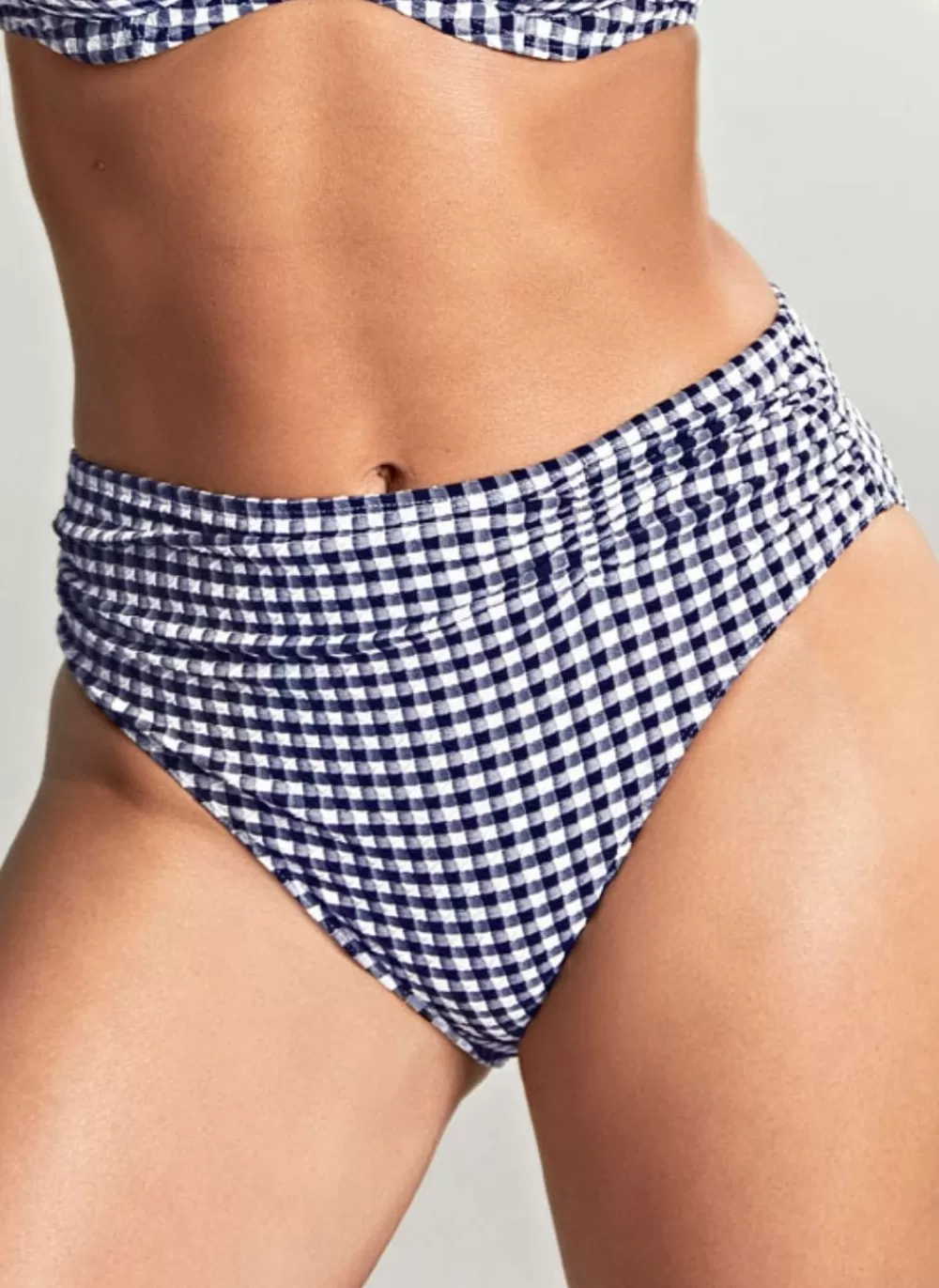 Panache Bottoms<Gingham Midi Brief Navy Gingham