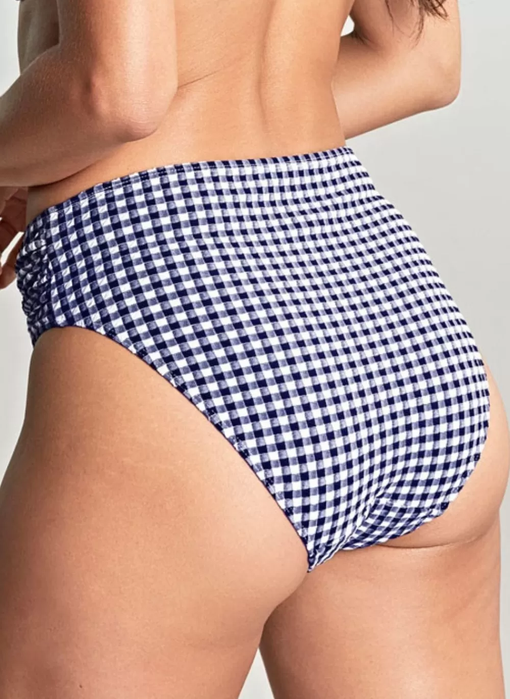 Panache Bottoms<Gingham Midi Brief Navy Gingham