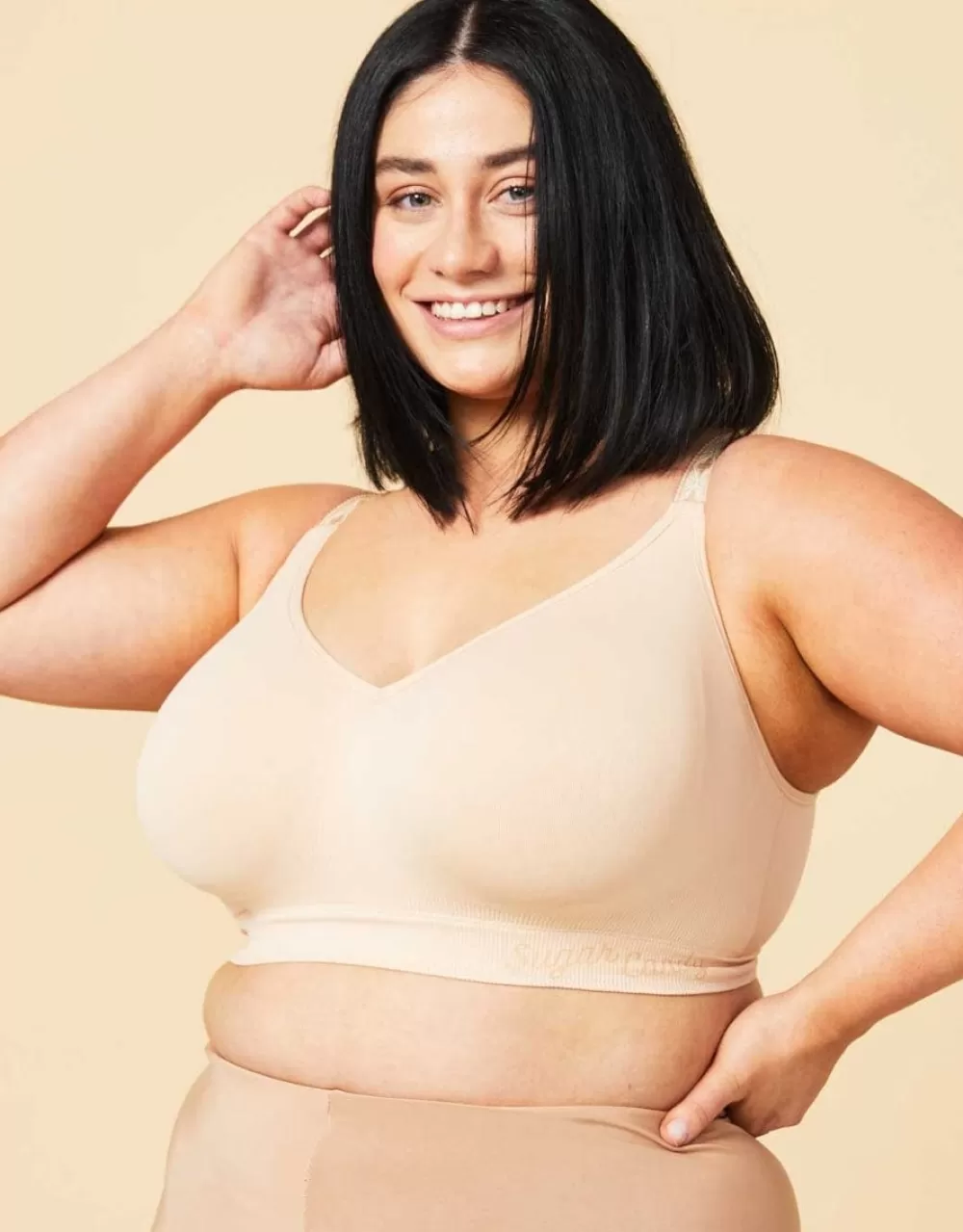 Sugar Candy Plus Size | Wirefree<Basic Bralette Beige